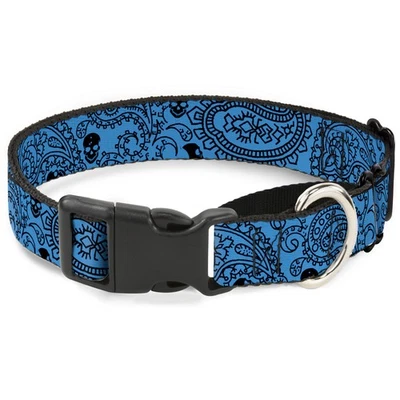 Plastic Martingale Collar Bandana/Skulls Baby Blue/Black WIDE- (Importación USA) - Imagen 1 de 2