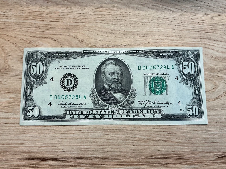 1969 Series D $50 Dollar Federal Reserve Note from Cleveland Mint! Uncirculated - Image 1 of 4