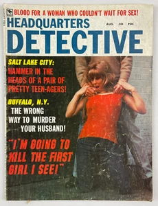 Headquarters Detective Magazine, August 1969, Vintage True Crime Stories, Pulp - Picture 1 of 4