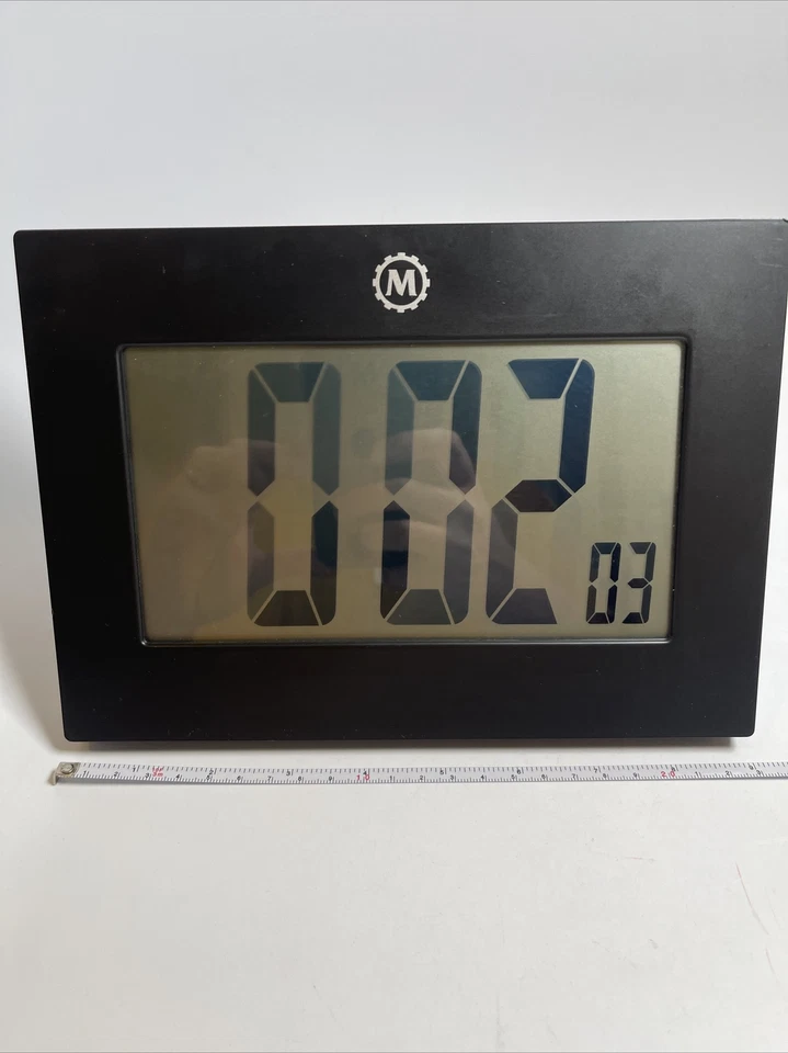 Marathon CL030064BK Large Frame Digital Wall Clock Black 9”x6” news room time - Image 1 of 4