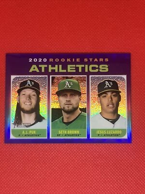 2020 Topps Heritage Chrome A's RC Stars Puk / Luzardo THC-317 Purple refractor - Image 1 of 2