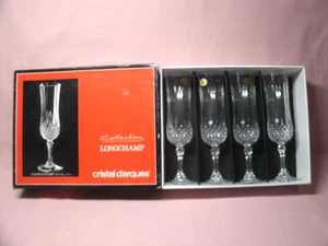 LONGCHAMP CRISTAL D' ARQUES COLLECTION GLASS 4/SET 5 OZ FRANCE - Picture 1 of 24