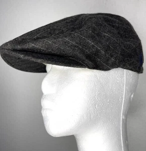 Polo Ralph Lauren Grey Drivers Gent Hat VTG Tweed Newsboy 8% Cashmere Pinstripe - Picture 1 of 7