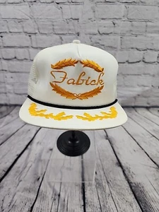 NOS VTG K-Products FABICK Caterpillar Dealer Snapback Rope Hat Scrambled Eggs - Picture 1 of 8