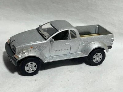 Kinsmart Dodge Power Wagon Pickup Truck, Doors Open, Silver, 1/42 - Image 1 of 4