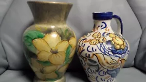 2 schöne Blumenvasen - Keramik glasiert - 22,5 cm + 20 cm - Bild 1 von 6