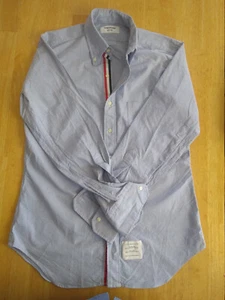 NWOT Thom Browne Blue Oxford Grosgrain Button Down Oxford TB3 15.5-34 Medium - Picture 1 of 10