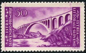 Yugoslavia LJubljana 1945 Viaduct at Solkan MNH (SC# 35) - Picture 1 of 1