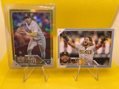 2023 Topps Serie 1 Jorge Alfaro Día de la Madre Azul/50+Ha-Seong Kim Lámina Dorada TS1 Foto 1 de 4