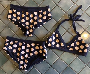 EUC Gap Kids Navy Blue Polka Dot Bikini XS/S 4/5 6/7! - Picture 1 of 7