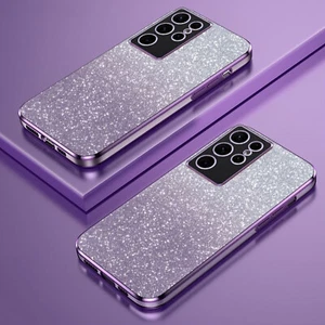 Coque Glitter Bling pour Samsung S25 S24 S23 A55 A35 Placage TPU Housse Femme Fille - Photo 1/14