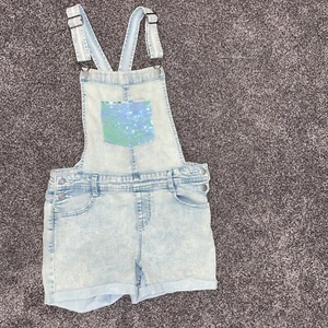 Cat And Jack Girls Shortalls Size  10/12 - Picture 1 of 6