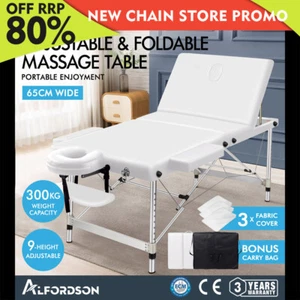 ALFORDSON Massage Table 3 Fold 65cm Foldable Portable Aluminium Lift Up Bed Desk - Picture 1 of 12
