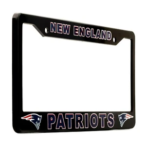 New England Patriots Black License Plate Frame Cover - EliteAuto3K - Picture 1 of 8