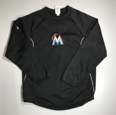 Miami Marlins Majestic Pullover Sweater Size Medium Cover