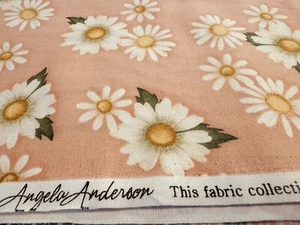 Daisy on Pink Angela Anderson Quilting Treasures COTTON FABRIC DAISIES BY YARD - Picture 1 of 5