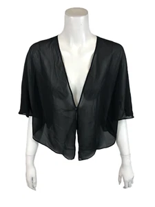 Susan Graver Women's Chiffon Multi-Way Wrap Design Shawl Black M/L Size  - Picture 1 of 3