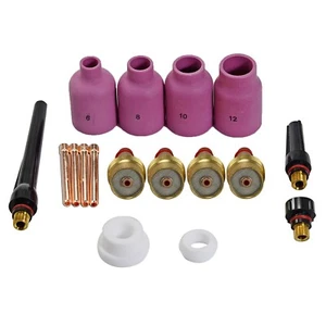 WP 17 18 26 TIG Torcia di Saldatura Grande Ugello Allumina Gas Len Collet 1/8" 17pz - Foto 1 di 8
