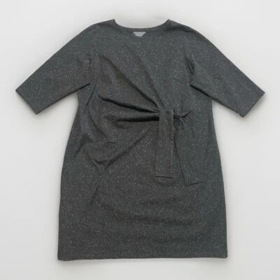 Liz Claiborne Career Dress 2X Twist Front Black Flecked Stretch 3/4 Sleeve NEW - Image 1 of 4