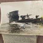1942 WW II ORIGINAL PRESS PHOTOGRAPH MEASURES 10x8 Inches NAVY U-boat