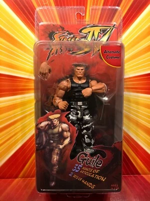 DISFRAZ ALTERNATIVO NECA Street Fighter IV 4 GUILE Negro/Gris NUEVO SIN USAR, EN CAJA 6" AUTÉNTICO Foto 1 de 4