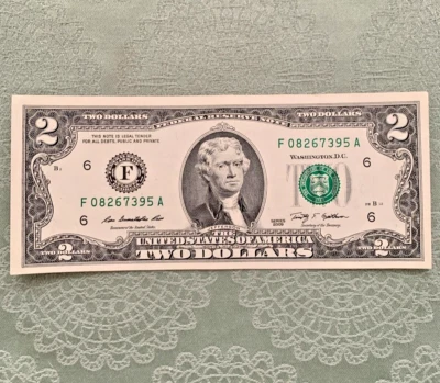 2009 SERIES F $2 DOLLAR Bill Stamp F6 Atlanta "FW" (Fort Worth) - Image 1 of 4