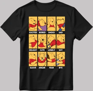Winnie The Pooh  Disney Moods Short Sleeve W/B Men / Women T Shirt C550 - Picture 1 of 6