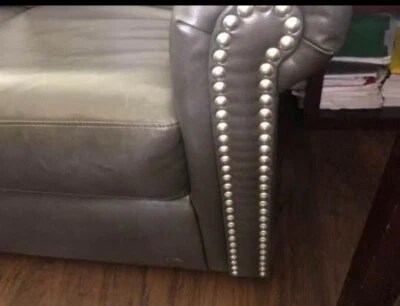 Nailhead Leather Sleeper Sofa - Sofa bed width 68 inches - Image 1 of 2