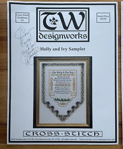 Teresa Wentzler Signed HOLLY and IVY SAMPLER Cross Stitch Chart TW Designworks - Picture 1 of 2