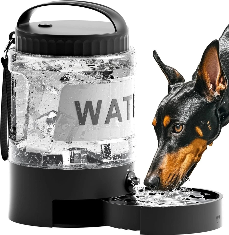 Botella de agua portátil para perros con cuenco sin BPA, a prueba de fugas, diseño 2 en 1  Foto 1 de 4