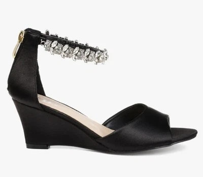 Женские туфли на танкетке Journee Collection Connor Jeweled d'Orsay черные размер 8 M - Изображение 1 из 4