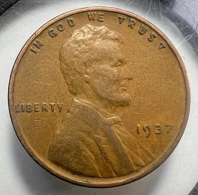 1937-P Lincoln Wheat Cent - Actual Coin Shown - INV#88 - Image 1 of 2