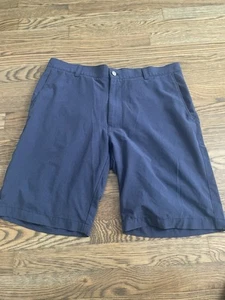 Peter Millar Size 35 Navy Shorts Golf Some Pilling On Back Left! - Picture 1 of 6
