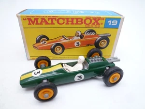 VINTAGE MATCHBOX LESNEY No.19d LOTUS RACING CAR IN ORIGINAL BOX 1965 - Picture 1 of 6