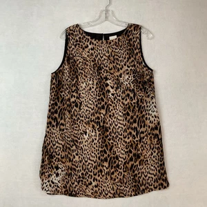 Blusa túnica Chicos estampado animal leopardo talla 1 M sin mangas forrada transparente - Imagen 1 de 13