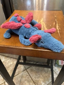 Jellycat Plush Dragon Made In London Blue And Maroon Colors Collectible - Picture 1 of 8