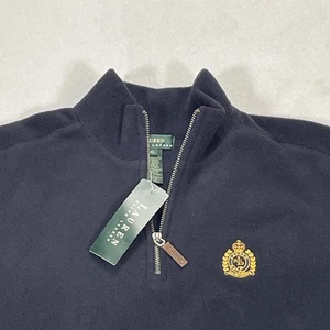 Lauren Ralph Lauren Pullover Herren XL Navy Fleece Quarter Zip Crest Pulli Logo - Bild 1 von 15