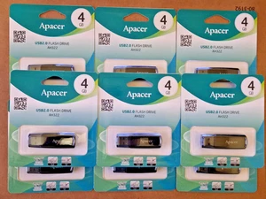 10 x 4GB APACER USB 2.0 USB Flash Drive Bulk Job Lot - Afbeelding 1 van 1