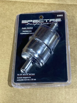 Spectre Performance 5965 Chrome Fuel Filter Fits 3/8” & 5/16” Fuel Hoses New - Image 1 of 3