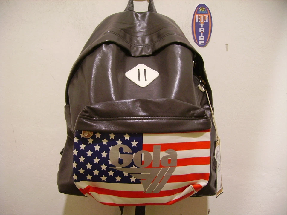 Mochila Escolar Gola Harlow PU USA CUB266 Gris Rojo Blanco Azul Foto 1 de 1