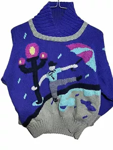 Maglione lavorato a mano Berek Dancing sotto la pioggia anatra taglia M - Foto 1 di 8