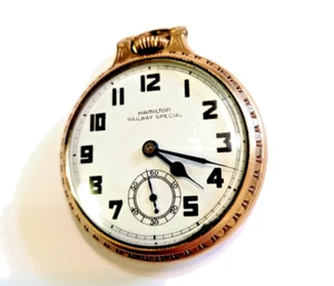 Antique 1948 Hamilton Railway Special Gold Filled Pocket Watch - 992B - 16s 21J. - Picture 1 of 5
