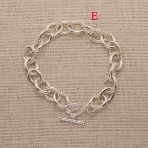 Charm Link Bracelet Sterling Silver 925 (style E) - Picture 1 of 6