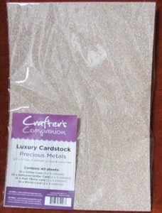 Crafter's Companion Luxury Cardstock Precious Metals 40 Sheets NEW - Picture 1 of 2