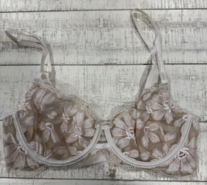 FREE PEOPLE DANIELLA FLORAL NATURELLE COMBO SUJETADOR CON AROS BORDADO 32B FP3 - Imagen 1 de 4