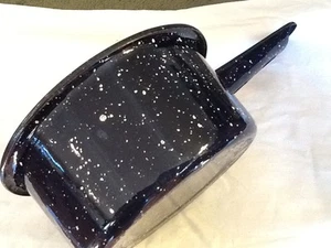 Enamelware Graniteware Blue & White splatter Sauce Pan 10-3/4 L Vintage - Picture 1 of 6