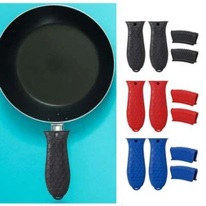 4x Silicone Hot Handle Holder Cover Pot Cast Iron Skillet Potholder Pan Sleeve - Picture 1 of 15