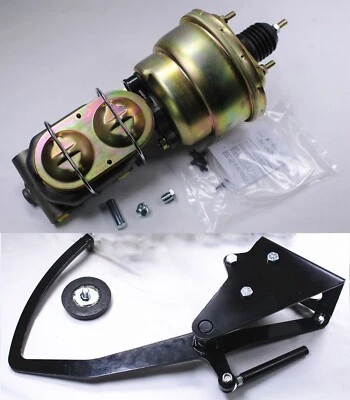 1955-1959 Chevy GMC Truck 7" Dual Zinc Power Brake Booster Kit & Pedal Assembly — 第 1/4 张图片