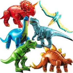 Inflatable Dinosaur Toys for Kids Pack of 6 Large Blow-Up Vinyl Dinosaur Ball... - Picture 1 of 6