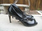 Women's Christian Dior Black Peep Toe 3" Heels Shoes Sz 37.5 C, Us 6-6.5 Italy